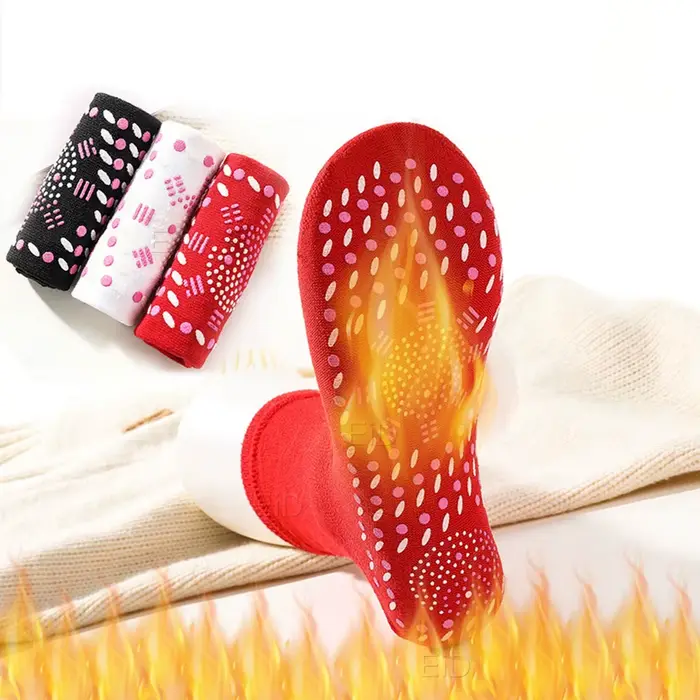Chaussettes magnétiques auto-chauffantes pour femmes et hommes, unisexe, thérapie magnétique à la Tourmaline, chaussettes de Massage chaudes pour l'hiver