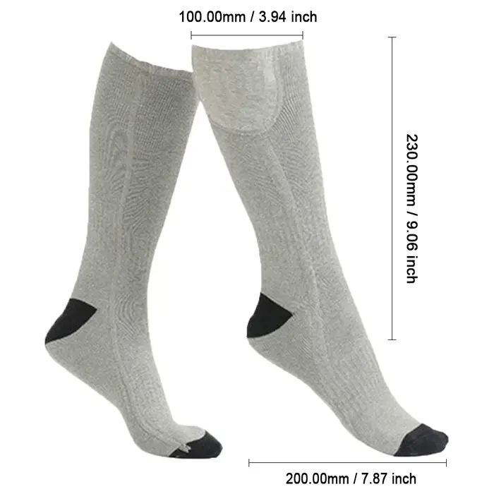 Chaussettes chauffantes d'hiver chaussettes chauffantes électriques rechargeables pour chaussettes c