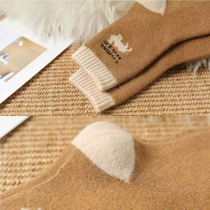 1 paire de chaussettes en laine épaisse pour hommes/femmes