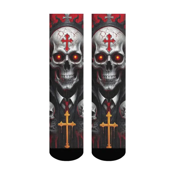 Croix crâne mode hommes chaussettes Harajuku Style rétro fou rue Hip Hop heureux chaussettes nouveau
