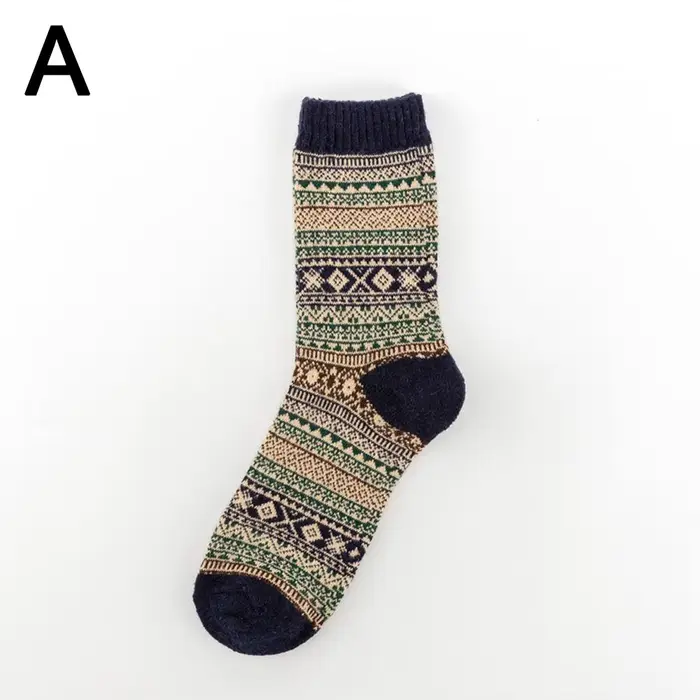 Chaussettes pour hommes rétro ethnique haut Tube Stocks automne hiver épais chaud chaussettes japona