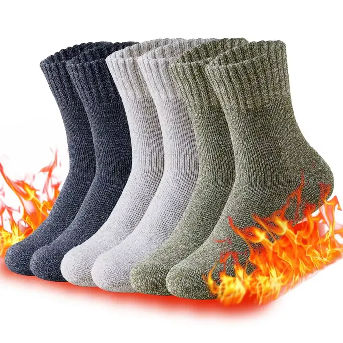 3 paires de chaussettes d'hiver épaisses pour hommes, chaussettes longues pour Sports de plein air, 