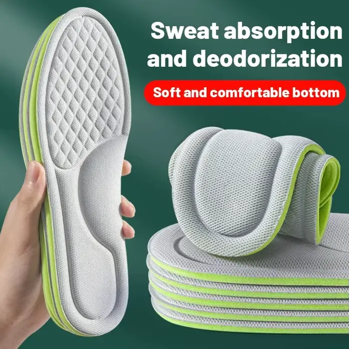 Semelles intérieures de sport pour chaussures 5D Massage doux déodorant respirant coussin absorbant les chocs semelles de course pour pieds hommes femmes
