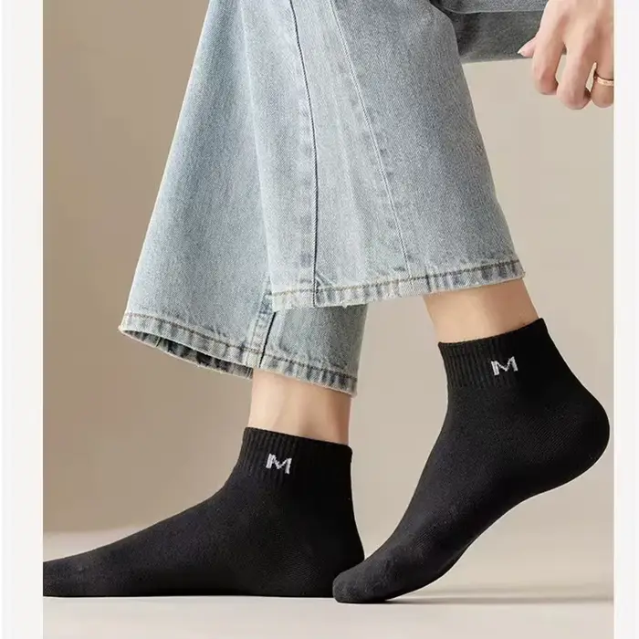 Chaussettes pour hommes, printemps-été, respirantes, en coton, tendance, légères, absorbant la trans