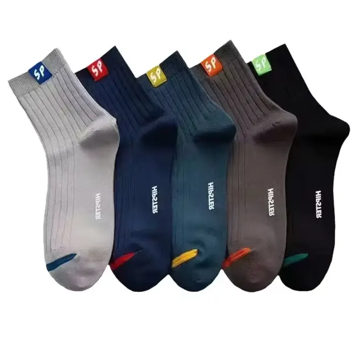 5 paires de chaussettes mi-longues pour hommes au printemps et en été, chaussettes bateau courtes en