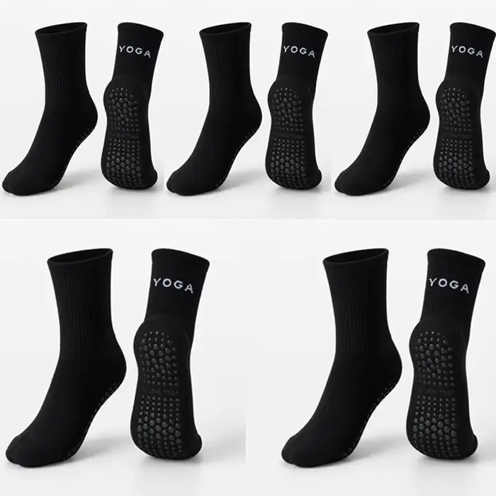 Chaussettes de Pilates antidérapantes pour femmes, 5 paires de chaussettes de yoga, de ballet, de ba