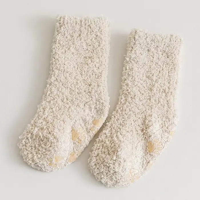 Chaussettes de Noël en coton de dessin animé pour enfants, chaussettes de sol chaudes pour nouveau-n