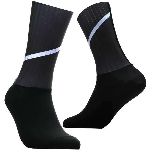 Chaussettes de cyclisme professionnelles pour hommes, antidérapantes, sans couture, aérodynamiques, 