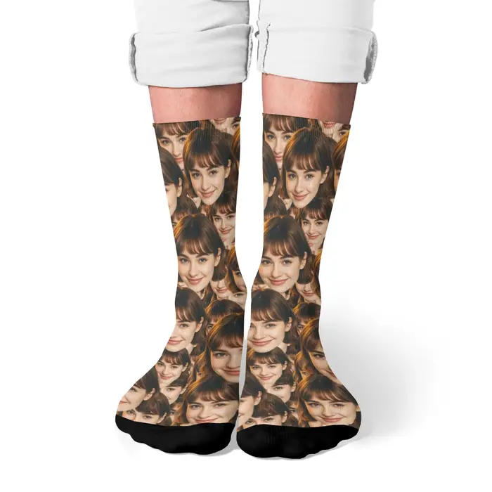 Chaussettes amusantes personnalisées avec visage personnalisé