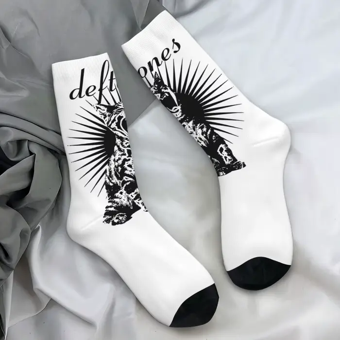 Chaussettes unisexes pour hommes, bas Punk en métal, chaussettes de printemps décontractées, chaudes