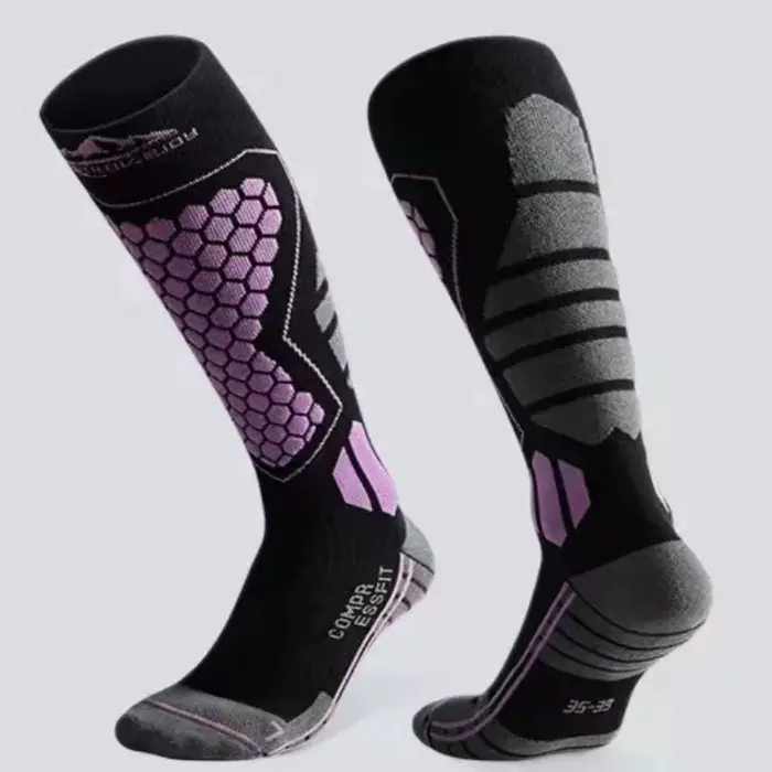 Chaussettes de Ski épaisses, respirantes, thermiques, hautes, antidérapantes, évacuant l'humidité, b