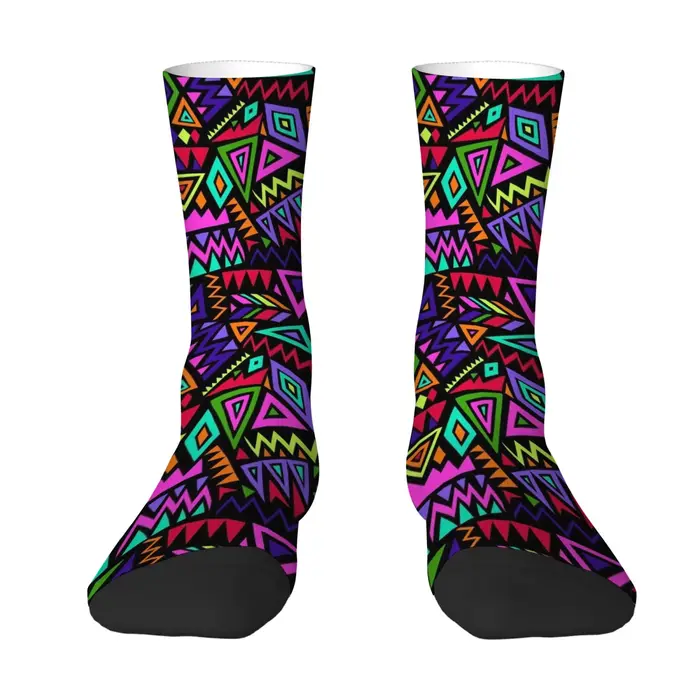 Chaussettes pour hommes à motifs géométriques colorés