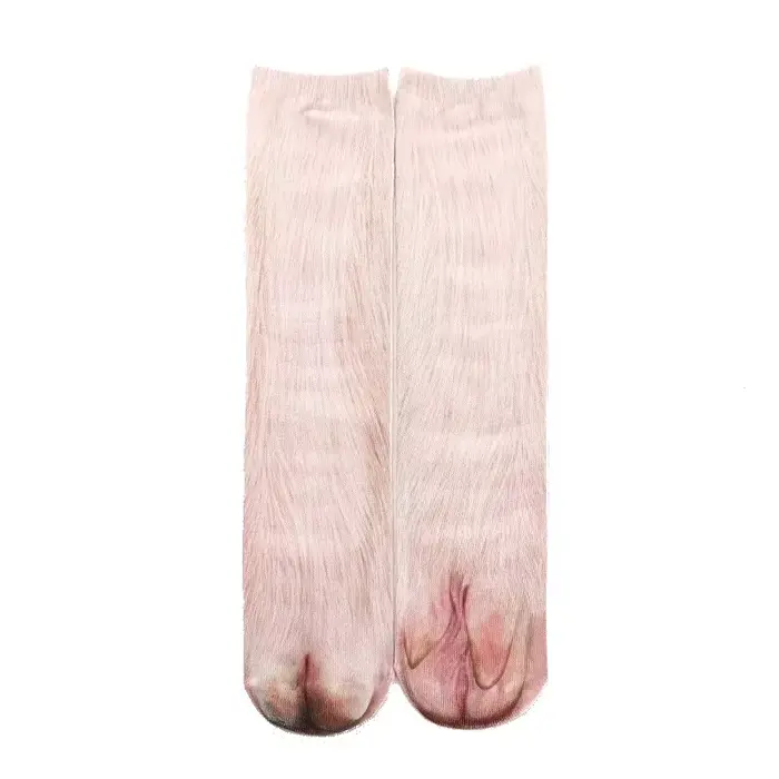 Chaussettes mignonnes imprimées en 3D pour hommes et femmes, bonneterie décontractée, coton, patte, 