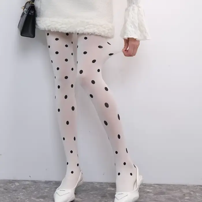 Y2k – collants à pois pour filles et femmes, Vintage, à la mode, soyeux, Sexy, Crash, amincissant, b