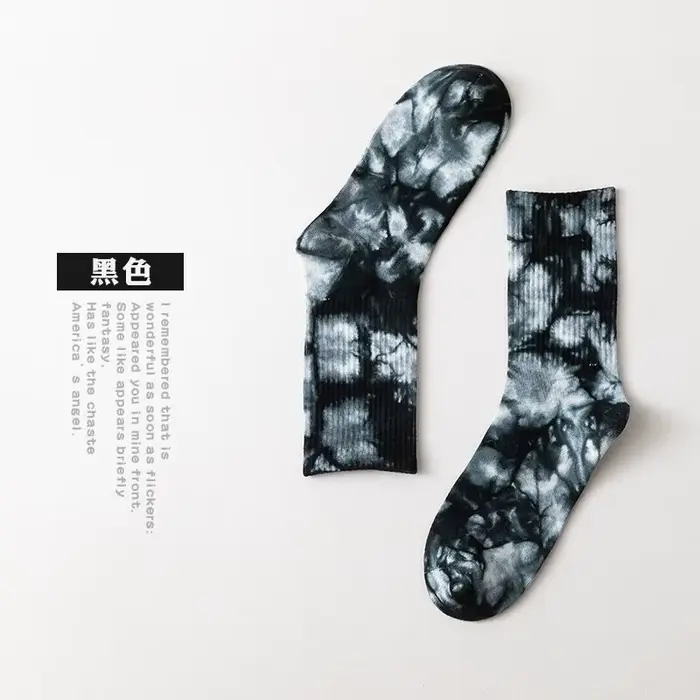 Chaussettes Tie-dye rue européenne et américaine Ins Hip-hop Tide marque Couple chaussettes dans le 