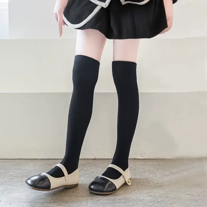 Chaussettes pour enfants pour filles chaussettes longues hautes blanches pour garçons chaussettes de