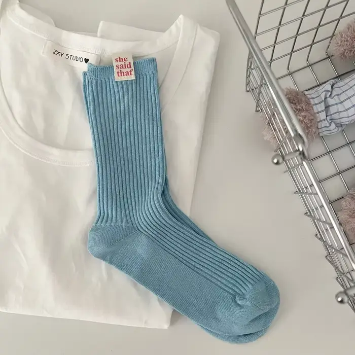 Chaussettes rétro japonaises en coton pour femmes, étiquette grill, She Said That, mode printemps et