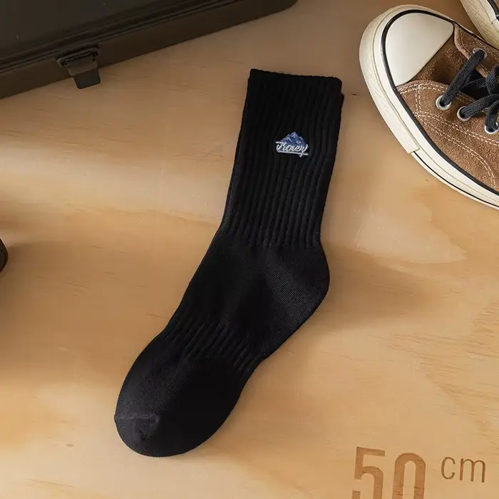 Chaussettes mi-tube pour hommes, chaussettes en coton respirantes, chaussettes de sport, de course, 