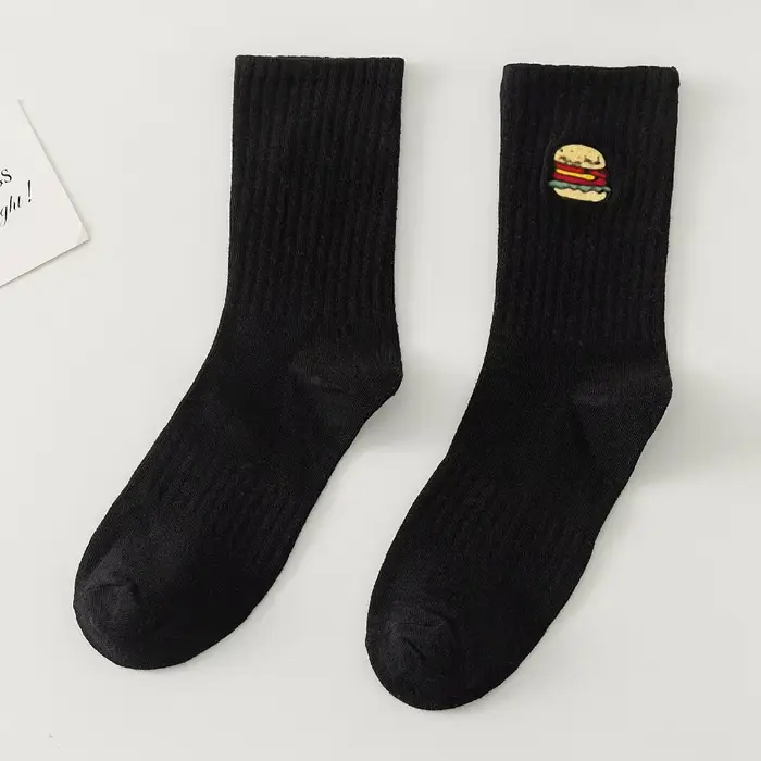 Chaussettes épaisses à motif Hamburger Pizza, chaussettes chaudes, chaussettes hipster décontractées