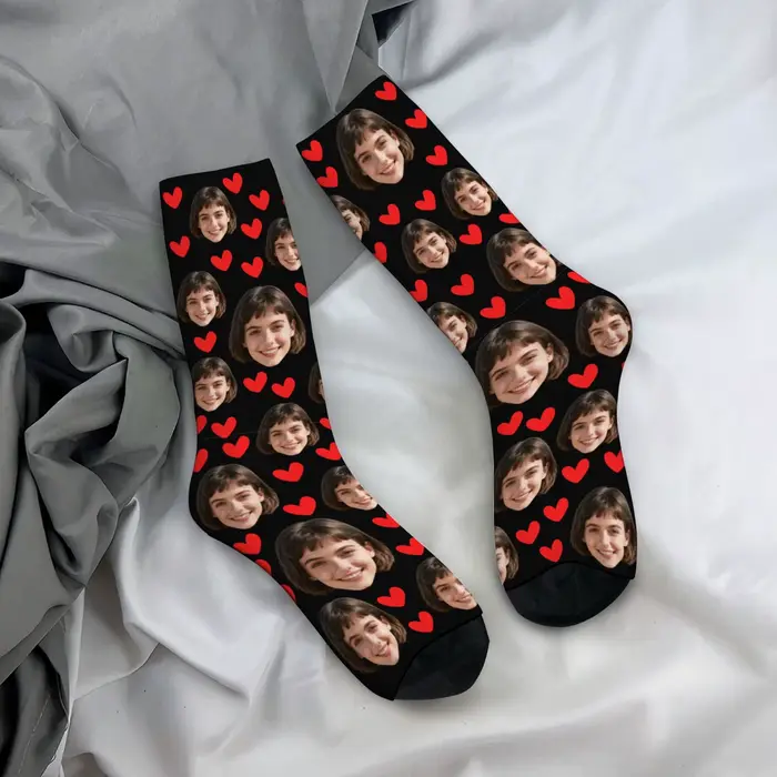 Chaussettes personnalisées avec visage, chaussettes amusantes avec expression originale pour hommes 
