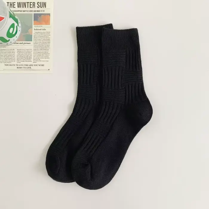 1 Paire de Chaussettes Vertes pour Hommes et Femmes, Automne Hiver 2026, Mi-mollet, Style Rétro, en