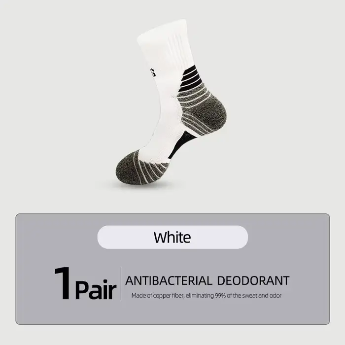 Chaussettes de sport déodorantes en cuivre Nano pour hommes, antibactériennes, basket-ball, escalade