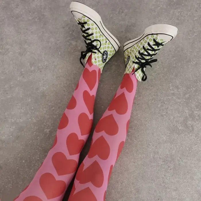 Collants élastiques College graphiques de fleurs pour femmes, collants longs, bonneterie, leggings,