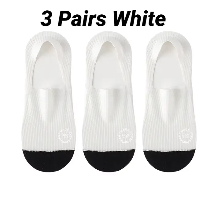 Chaussettes bateau invisibles pour hommes à motif gaufré, fines, respirantes, confortables, absorban