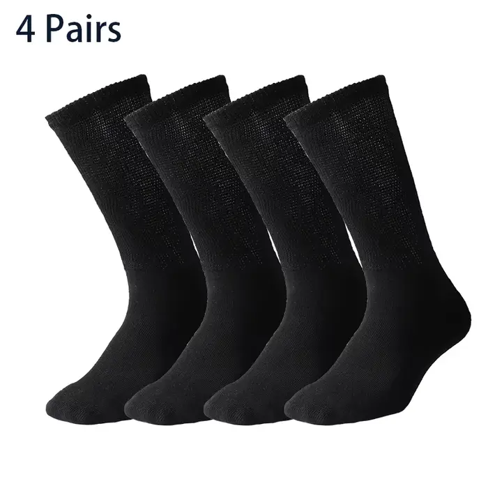 Chaussettes pour diabétiques pour hommes, sans ressorts de compression, à bordure lâche, respirantes