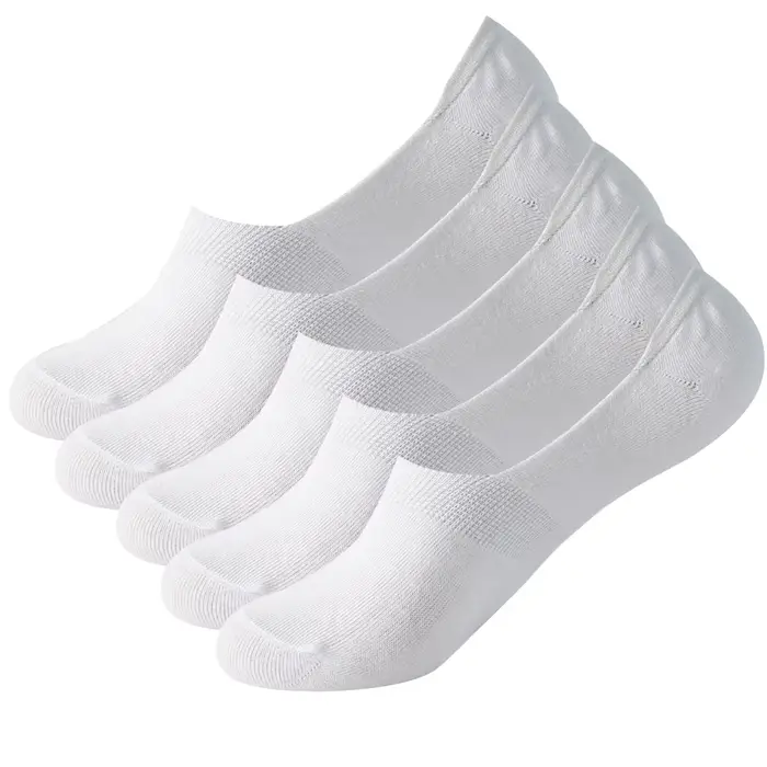 5 paires de chaussettes invisibles pour hommes, chaussettes antidérapantes en silicone, chaussettes 