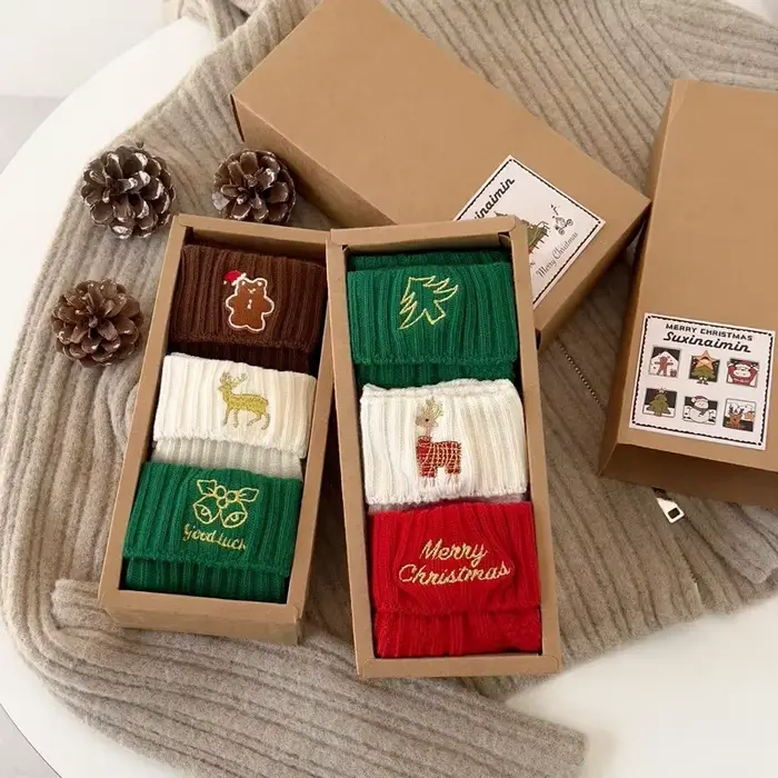 Chaussettes de noël en coton pour femmes