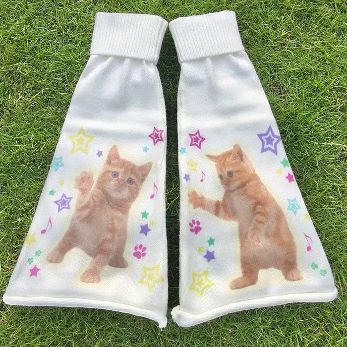 Jambières Kawaii Cat Cartoon Pys Socks, Lolita Cute Whole Leg Cover, Y2K Star, Japanese JK Accessres