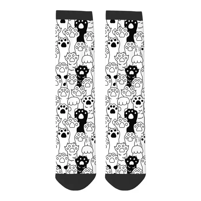 Chaussettes drôles de patte de chat pour femmes et hommes, dessin animé mignon, chat, griffe de miao