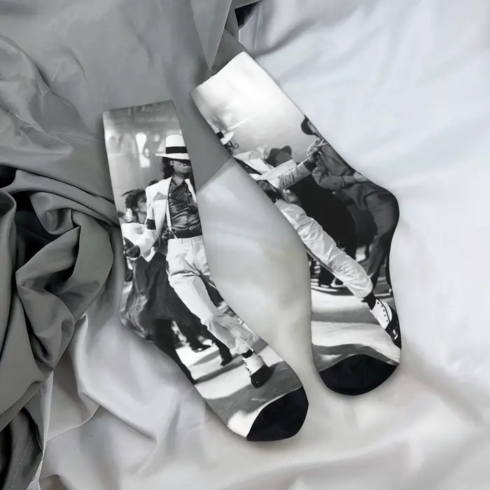 MJ King Of Pop Michael J-jackson Stockings Chaussettes modernes pour femmes et hommes, chaussettes d