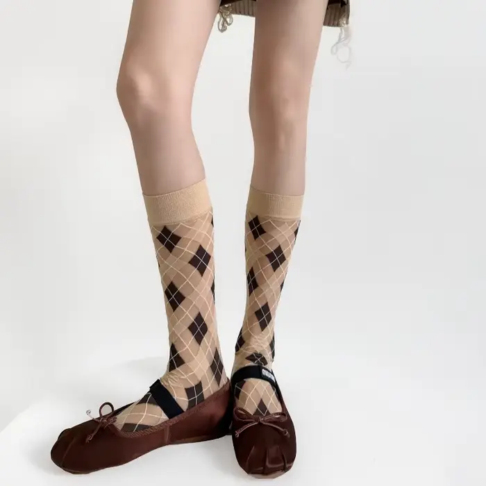 Chaussettes sulfà Carreaux pour Femme