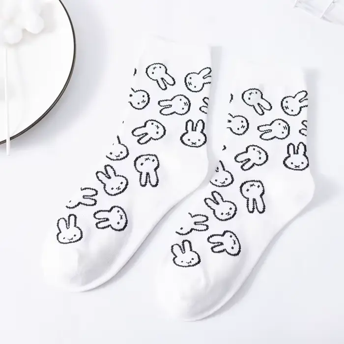 Kawaii Miffy coton cheville chaussettes minimaliste chérie mignon dessin animé lapin pour les filles