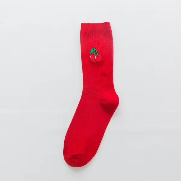 Chaussettes couleur bonbon pour femmes, chaussettes colorées, rose, rouge, vert, jaune, fruits, bana