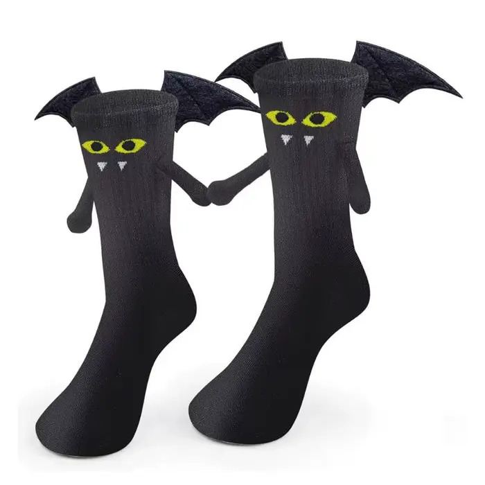 Paire de chaussettes d'Halloween effrayantes pour femmes, chaussettes mi-mollet en coton à motif cha