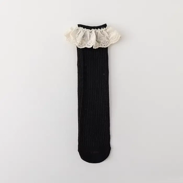 Bébé filles genou chaussettes hautes longues enfants doux coton dentelle trucs princesse enfants cha