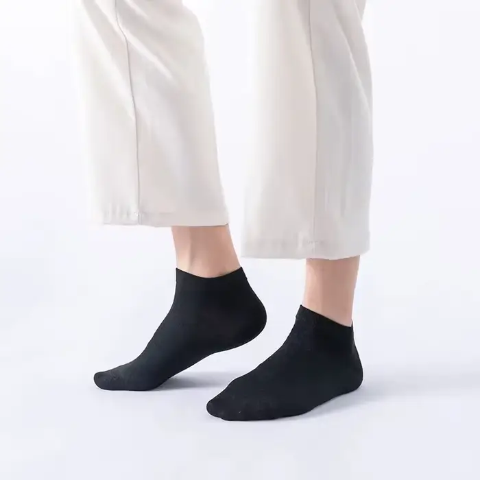 Lot de 5 paires de chaussettes courtes pour femme en fibre de bambou