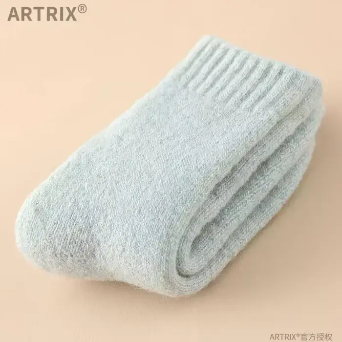 Chaussettes en laine et cachemire pour enfants de 0 à 10 ans, couleur unie, molletonnée chaude et ép