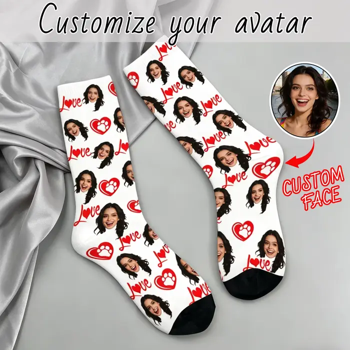 Chaussettes personnalisées en forme de visage