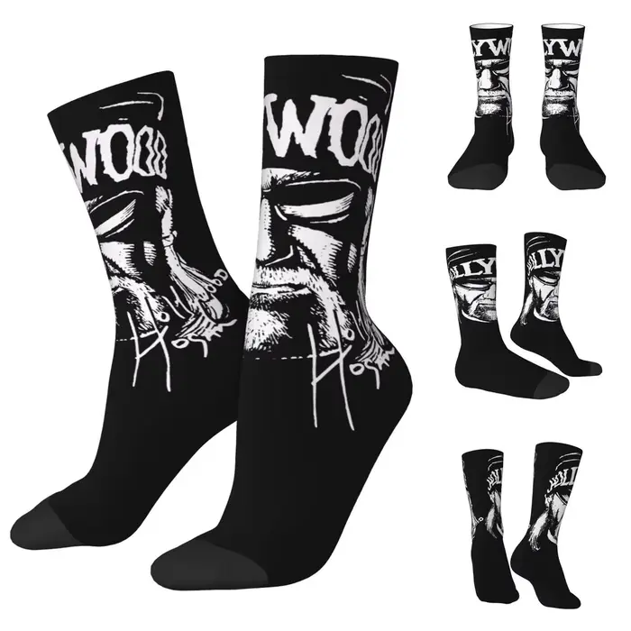Chaussettes imprimées WWE Confederation Hogan Hcorde KAMANIA pour hommes et femmes, mouvement applic