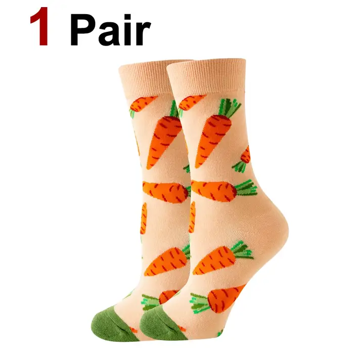 1/2 paires de chaussettes tricotées en coton à col rond, adaptées aux hommes et aux femmes, à la mod