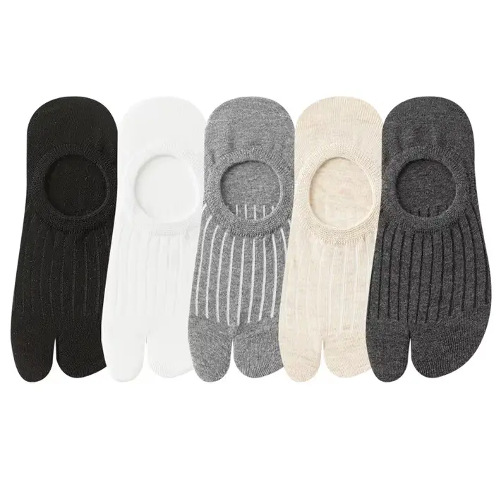 5 paires de chaussettes à cinq doigts pour femmes, chaussettes antidérapantes en coton à 5 ou 2 orte