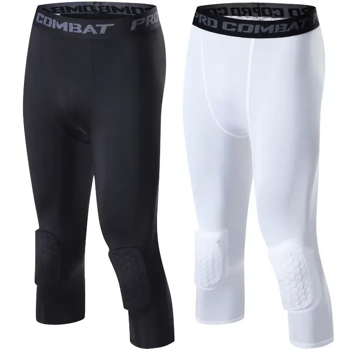 Collants de sport pour hommes, pantalons de Compression Anti-Collision, genouillères, séchage rapide