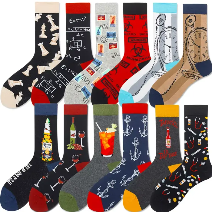 1 paire de chaussettes amusantes pour hommes