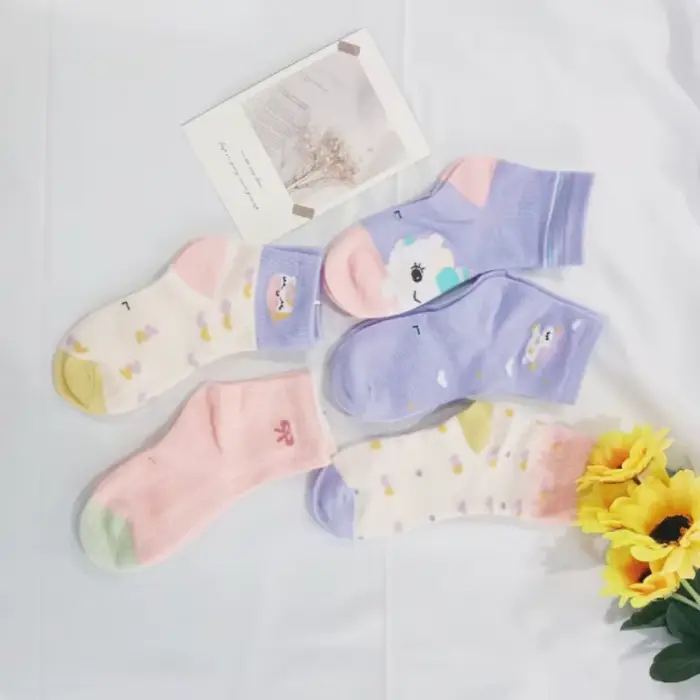 5 paires de chaussettes pour enfants à motif licorne de dessin animé