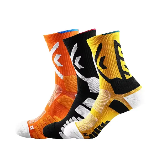Elite Sport cyclisme basket-ball chaussettes Compression course homme noir tendance respirant longue randonnée amortissement athlétique professionnel
