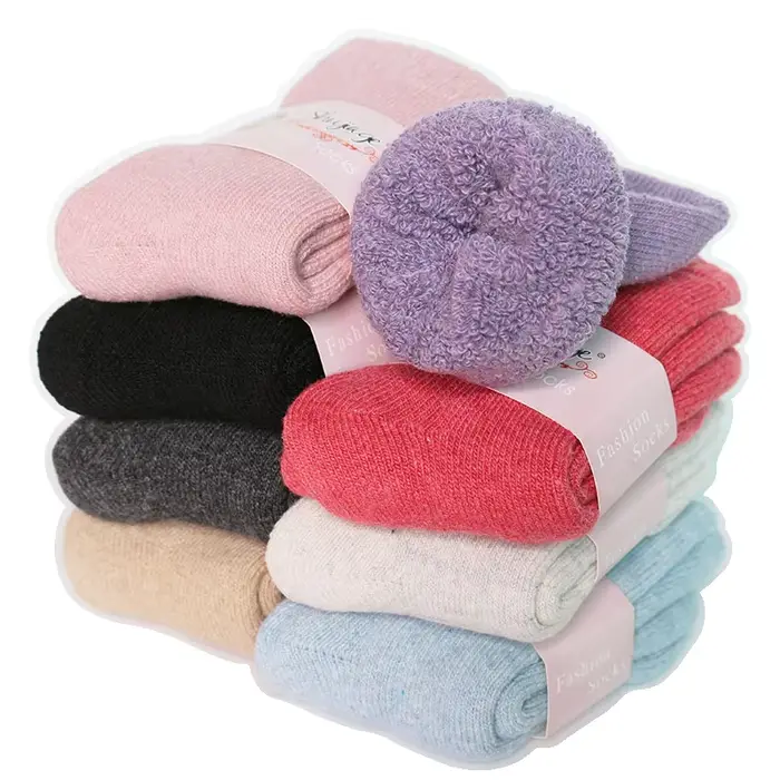 Chaussettes en laine épaisse et chaude pour femmes